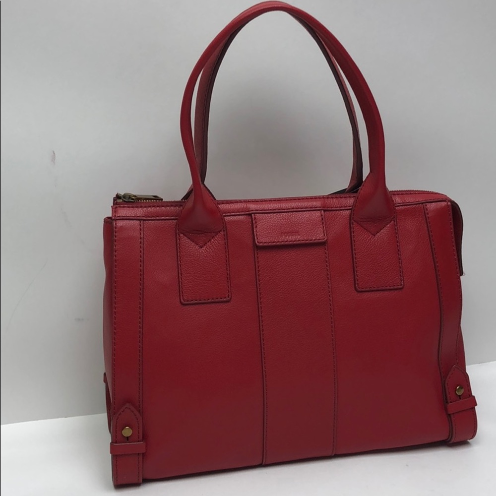 Fossil Crimson Shoulder Bag Satchel Leather New - Picture 8 of 8